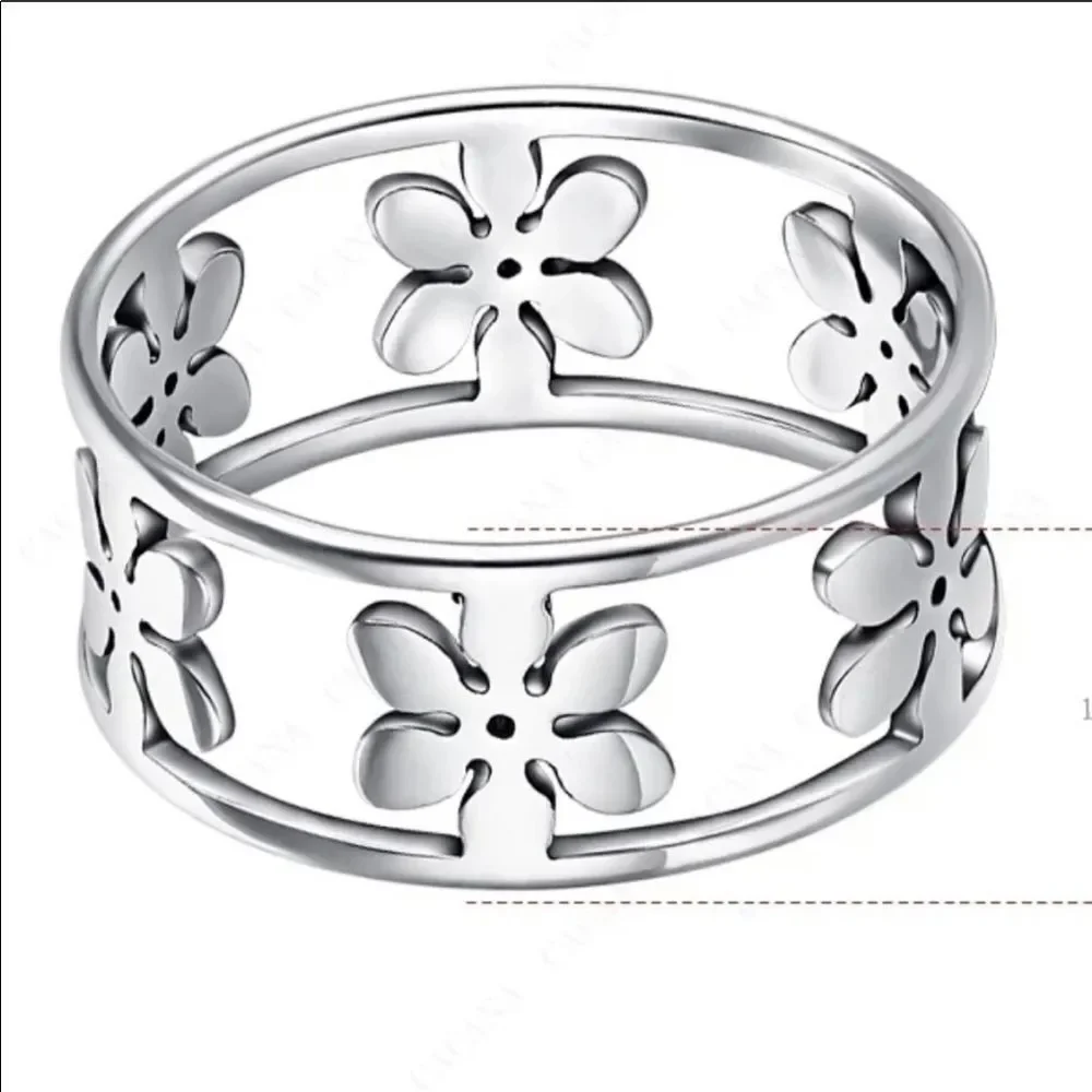 Stainless Steel Flower Ring